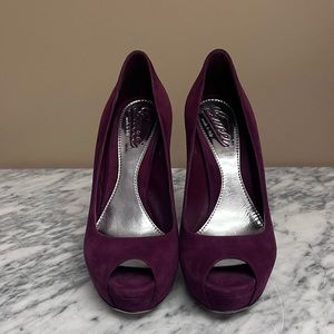 EUC AUTHENTIC Maroon Gucci shoes suede fabric